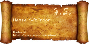 Hamza Sándor névjegykártya